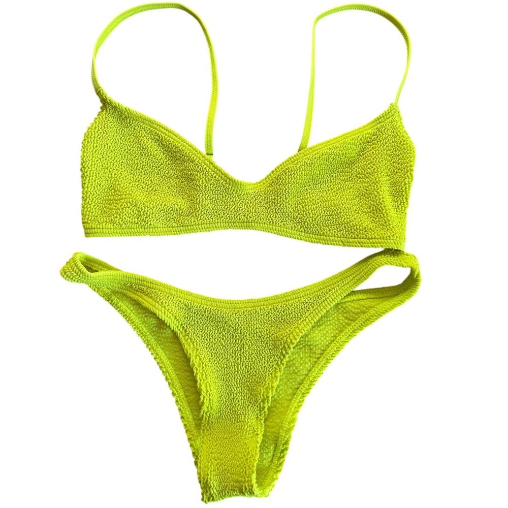 Bond Eye Lissio Bikini Top and Bottoms in Lime One Size OS Swimwear